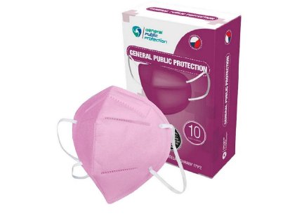Respirátor s certifikací FFP2, S, světle růžový,bal.10ks-exp.06/25