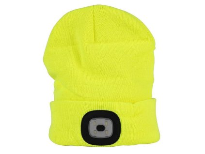 Čepice LED, 4x SMD LED, USB nabíjení, žlutá, uni