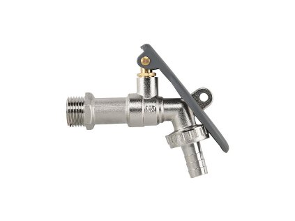 Kohoutek s 1/2„ ventilem GZ x GZ 3/4“ a 13mm hadicovou přípojkou uzamykatelný LEVER LOCK mosaz/nikl