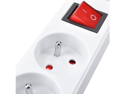 Prodlužovací přívod vnitřní 4z s vypínačem, 7m, bílá