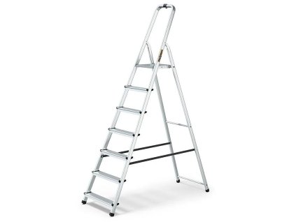 Schůdky hliníkové Drabest, 125kg, 7 stupňů, s háčkem