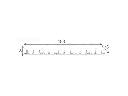 Palisada okraj 8000x57mm černá