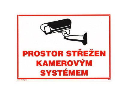 Tabulka - Prostor střežen kamerovým systémem (plastová tabulka formátu 297x210 mm)