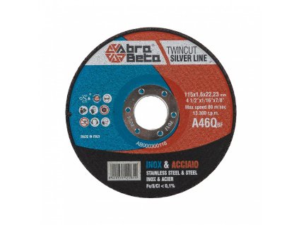 Kotouč dvojí řez na ocel a nerez, rovný 115x1,6, Ř/R