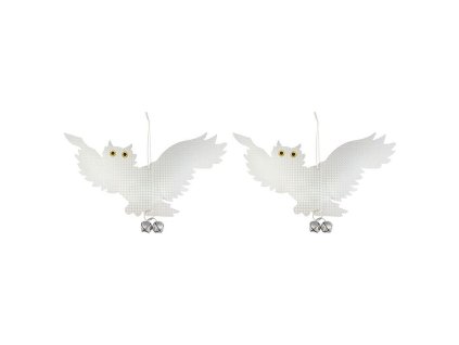 Plašič ptáků Sova, reflexní, s rolničkou, 39x26cm, 2ks