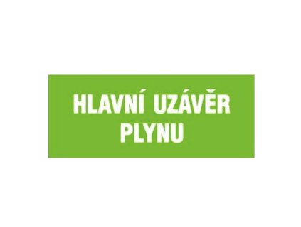 Tabulka - Hlavní uzávěr plynu (samolepka 210x87 mm)