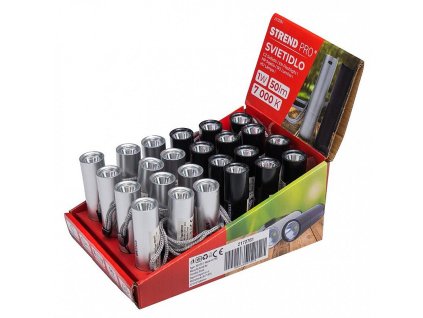 Svítilna Flashlight NX1051, 50 lm, USB nabíjení, černá/stříbrná 77x19 mm