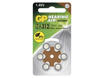 Baterie do naslouchadel GP ZA312 (PR41), 6 ks