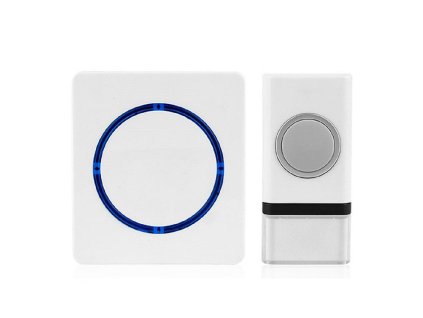 Bezdrátový zvonek, bateriový, 120m, bílý