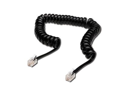 Telefonní kabel kroucený černý TIPA 2m
