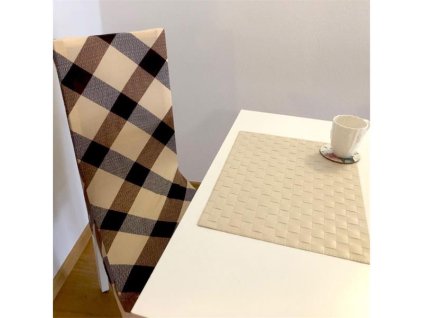 Potah na židli 4L hnědý vzor