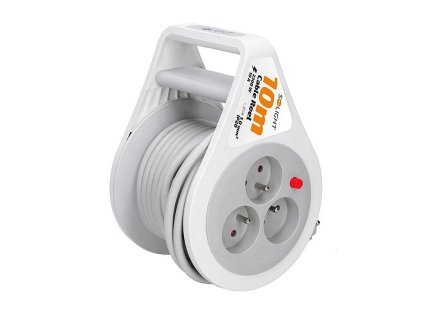 Buben vnitřní 3z, 10m, 3 x 1,0mm2, 14x12x20,5cm, Ø14cm, šedý kabel