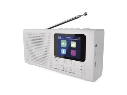 Přenosné rádio EMOS E0091 s Bluetooth, DAB/ DAB+/ FM, bílé