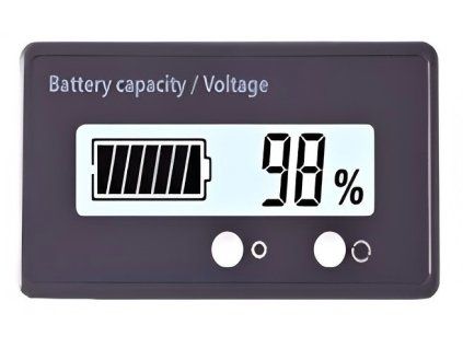 Voltmetr a ukazatel kapacity baterie 12-84V White