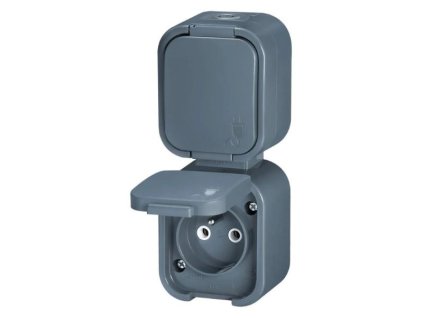 Zásuvka dvojnásobná ABEX NT-6B2/P šedá