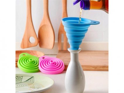 Trychtýř skládací 4L silikonový modrý