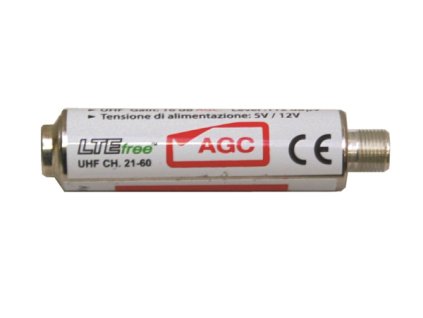 Anténní předzesilovač Emme Esse 16dB F-F 81942AG tvaru válečku, s AGC