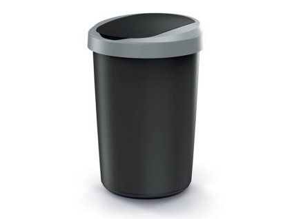 Koš odpadkový COMPACTA R FLAP černý se světle šedým víkem 40l