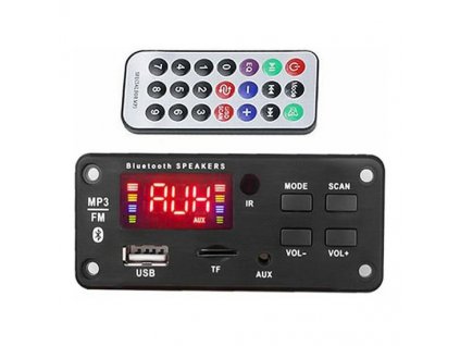 FM rádio, přehrávač MP3 s bluetooth 5.0, dálkové ovládání,napáj. 5-14V