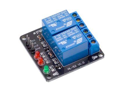 Modul relé 2x, napájení 12V, bez optočlenu