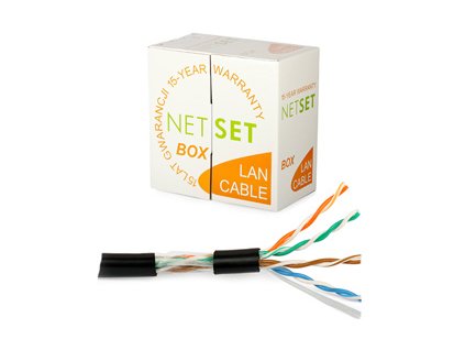 Kabel UTP Cat5e PE černý NETSET (venkovní) [1m]