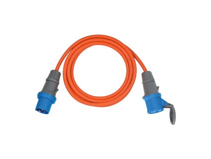 CEE prodlužovací kabel 5m (Camping Extension Cable H07RN-F 3G2.5 v oranžové barvě s CEE zástrčkou a spojkou s těsnícím uzávěrem pro trvalé venkovní použití) Brennenstuhl 1167650605