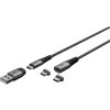 Kabel GOOBAY 65653 USB 2v1 magnetický 1m Black