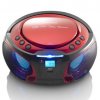 SCD-550RD Přenosné FM rádio CD/MP3/USB/Bluetooth® přehrávač s LED osvětlením Červená Lenco SCD-550RD