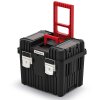 Modulární kufr na nářadí s transp. kolečky a kov. zámky HEAVY černý 450x360x640mm