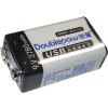 Baterie nabíjecí Li-Ion 9V 420mAh 6F22, Doublepow, napájení USB-C