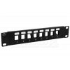 10" Patch panel neosazený 8 portů 1U černý Keystone