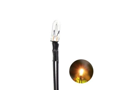 Mini melegfehér izzó kábellel 12V 4mm