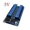 Relé modul tizenhat relével Tizenhat csatornás relé modul 5V 12V