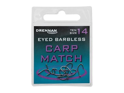 Drennan háčiky bez protihrotu Eyed Carp Match Barbless veľ. 16