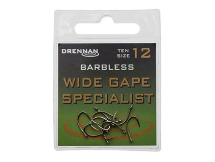 Drennan háčiky bez protihrotu Wide Gape Specialist Barbless veľ. 10