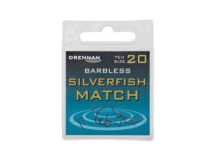 Drennan háčiky bez protihrotu Silverfish Match Barbless veľ. 20