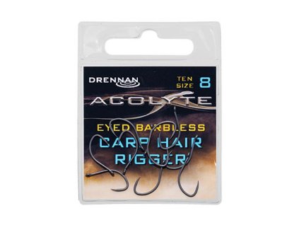 Drennan háčiky Acolyte Carp Hair Rigger Barbless vel.8
