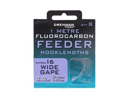 Drennan náväzce Fluorocarbon Feeder Wide Gape vel.16 / 3,3lb