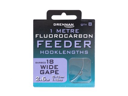 Drennan náväzce Fluorocarbon Feeder Wide Gape vel.18 / 2,6lb