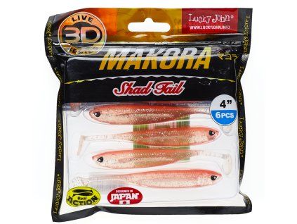 Lucky John 3D Makora Shad Tail 4" farba 006 6ks