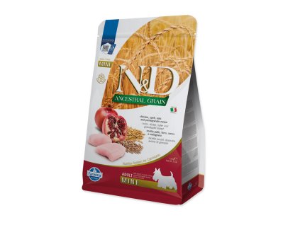 Krmivo N&D Dog Adult Mini Ancestral Grain Chicken, Spelt, Oats & Pomegranate