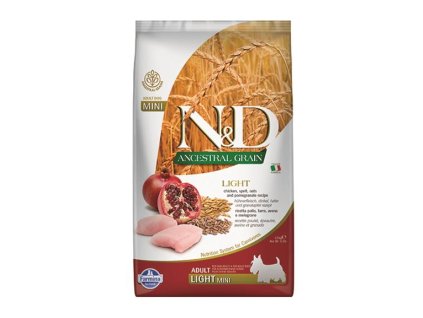 Farmina N&D dog AG adult mini, light, chicken, spelt, oats & pomegranate 2,5 kg