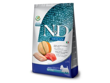 Farmina N&D dog OCEAN (GF) adult mini, salmon, cod & cantaloupe melon