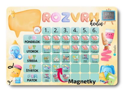 magneticky rozvrh hodin skola
