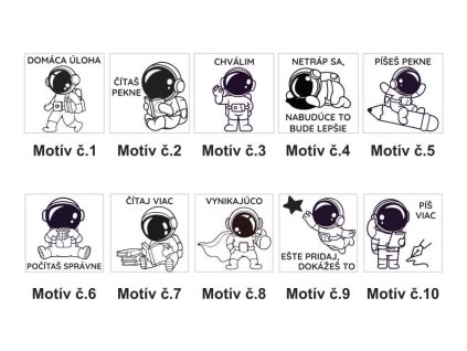motivacne a hodnotiace peciatky astronaut