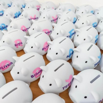 Pokladnička prasiatko s menom