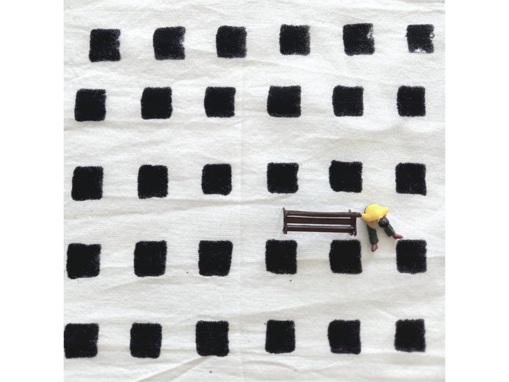 Mono mriežka organická bavlna 110 cm čiernobiela