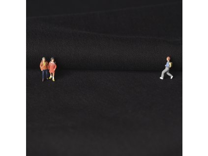 Strečový keper/twill TENCEL™ lyocell 135 cm čierny