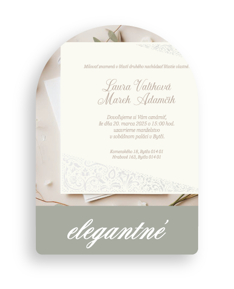 Elegantné svadobné oznámenia