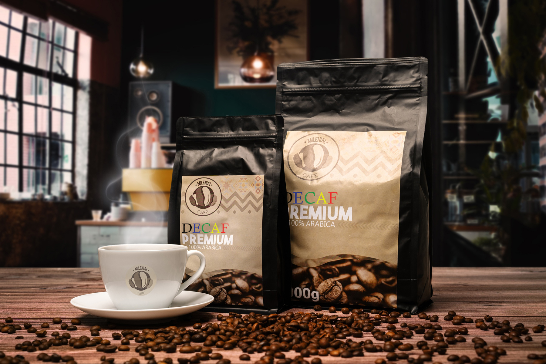 Bezkofeinová káva Premium Decaf 100% Arabica - čerstvě pražená zrnková káva bez kofeinu Hmotnost: 200g